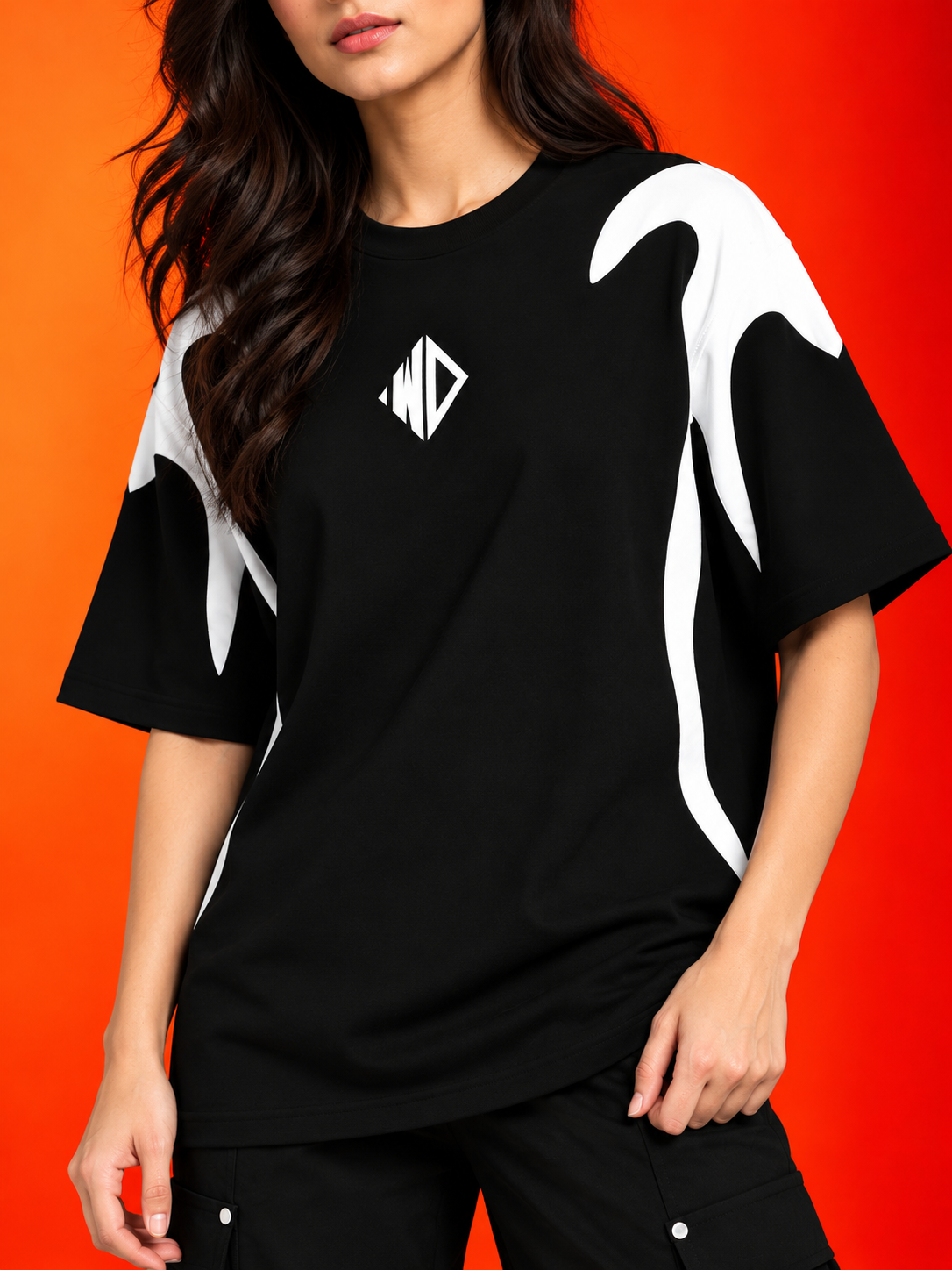 WOMEN INFINITY SAGA OVER-SIZED T-SHIRT BLACK