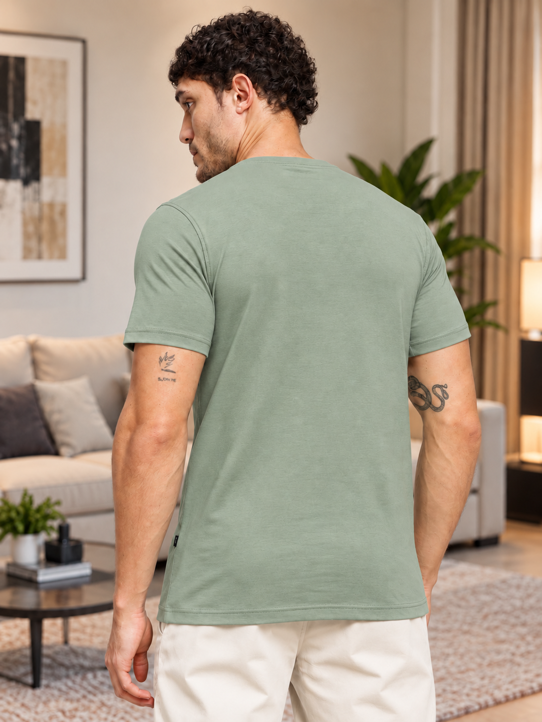 CLASSIC SLIM FIT T-SHIRT SAGE GREEN