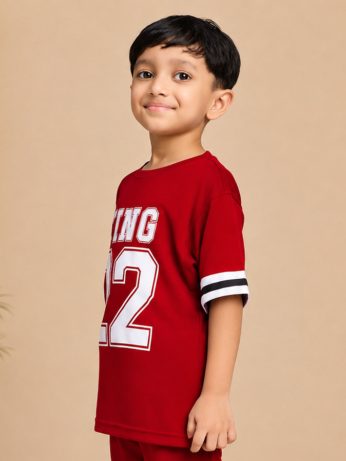 KING 22 VARSITY T-SHIRT FOR BOYS GIRLS RED