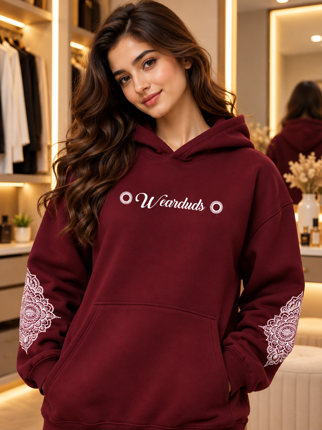 WOMENS YANTRA FLEECE HOODIE WINE