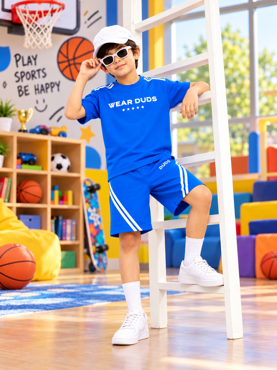 STAR JUMPER OVER-SIZED CO-ORD FOR BOYS GIRLS BLUE