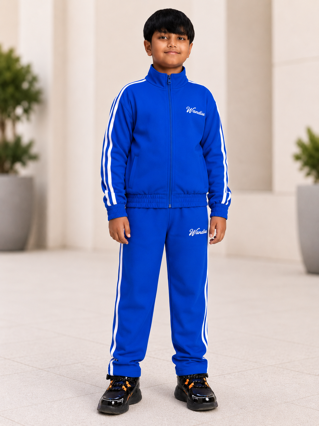 SPORTY ZIP UP CO-ORD SET FOR BOYS AND GIRLS ROYAL BLUE
