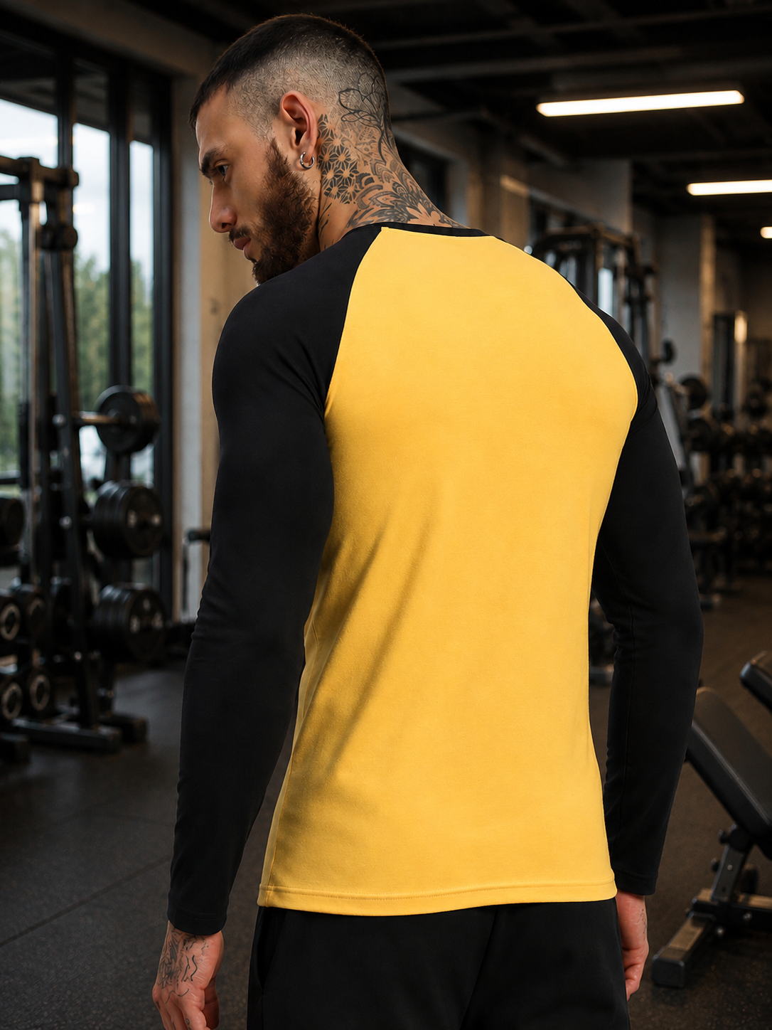 FITFLOW SLIM FIT SWEATSHIRT YELLOW BLACK