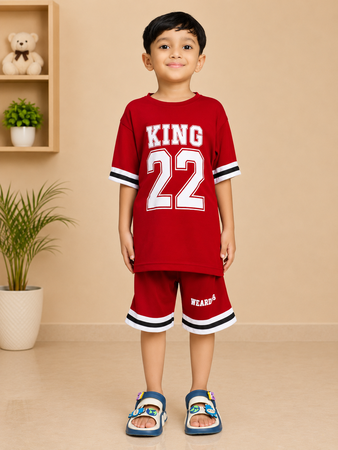 KING 22 VARSITY CO-ORD SET FOR BOYS GIRLS RED