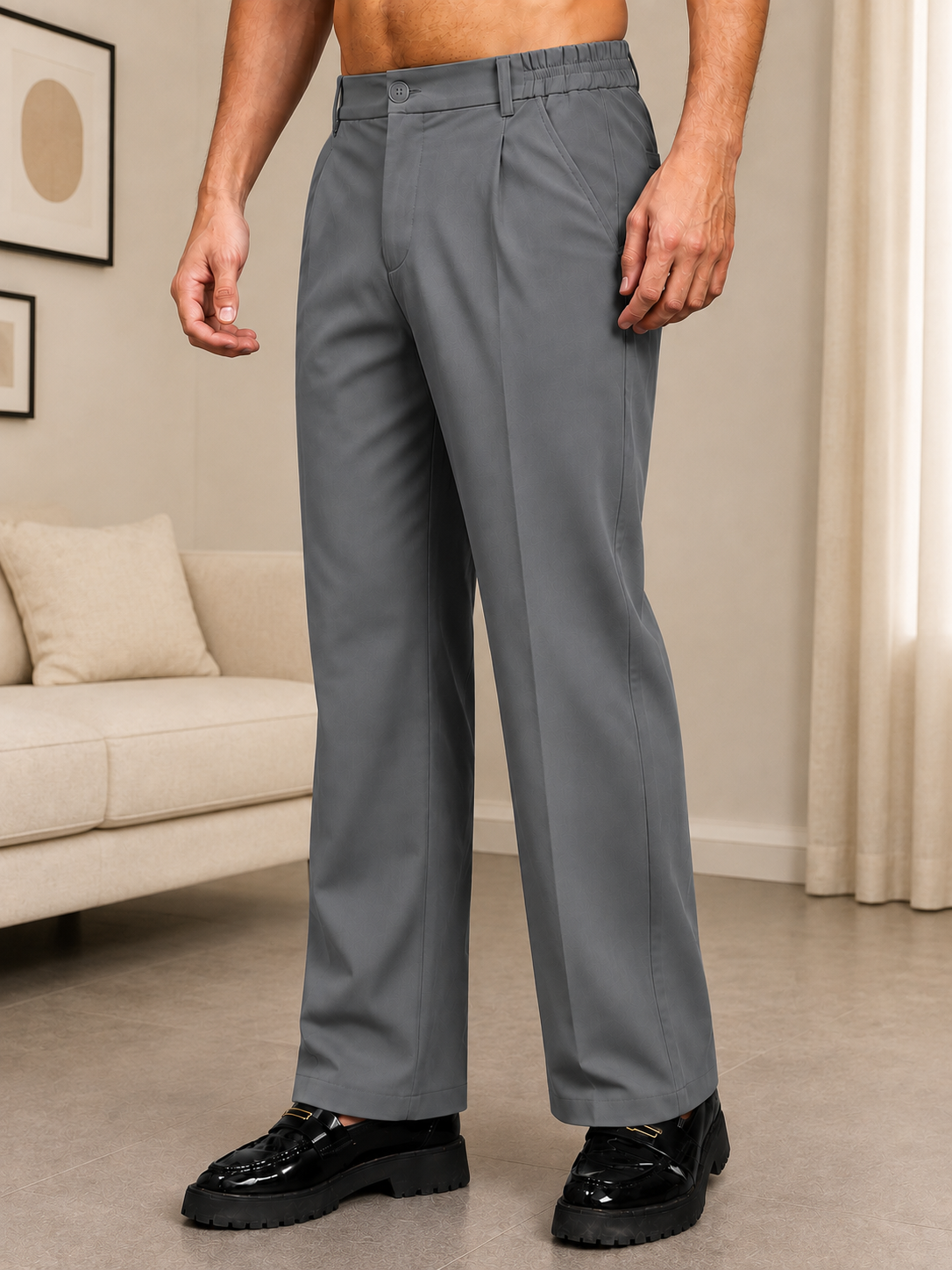 HIGH-FLEX TAILORED PANTS GREY