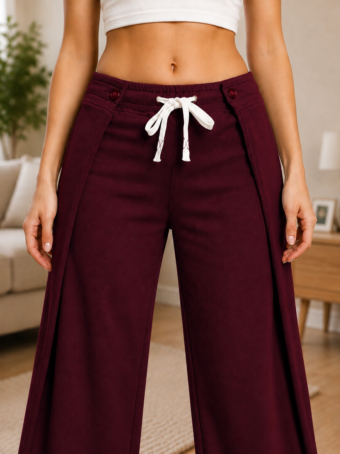 WOMEN OMEGA FLOW WIDE FIT JOGGERS MAROON