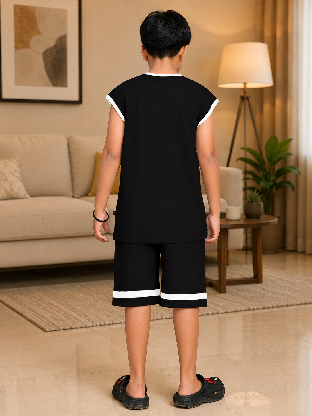 HALLOWEEN GRAPHIC PRINT SHORTS FOR BOYS GIRLS BLACK