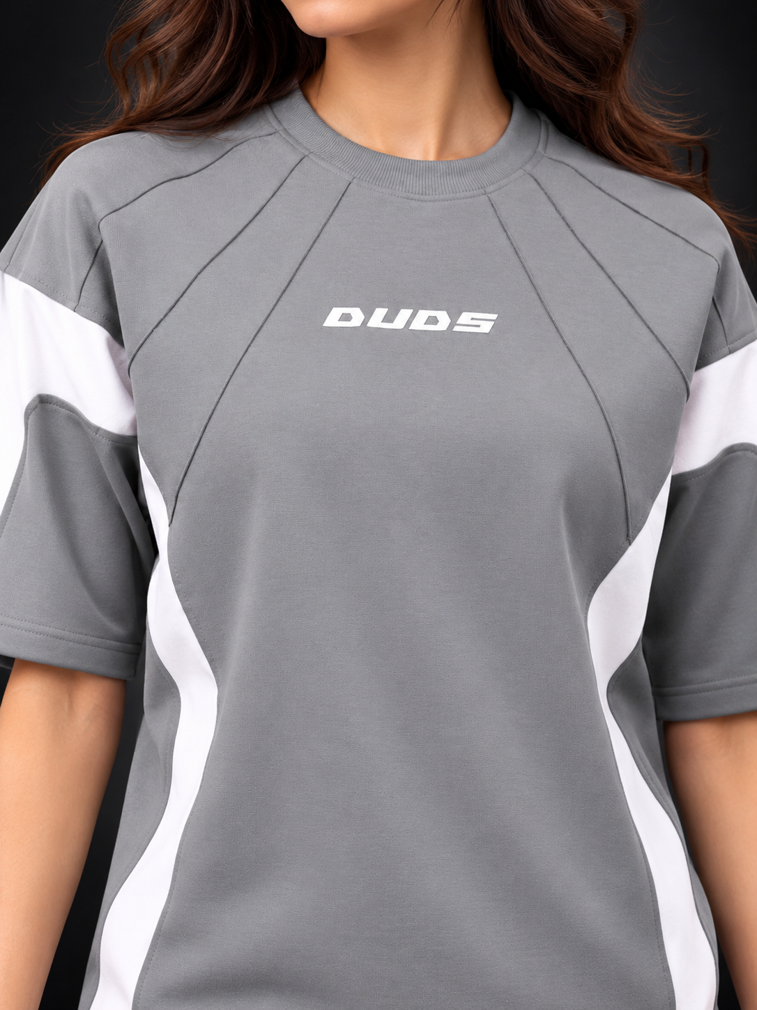 WOMEN WILD FORCE OVER-SIZED T-SHIRT GREY WHITE