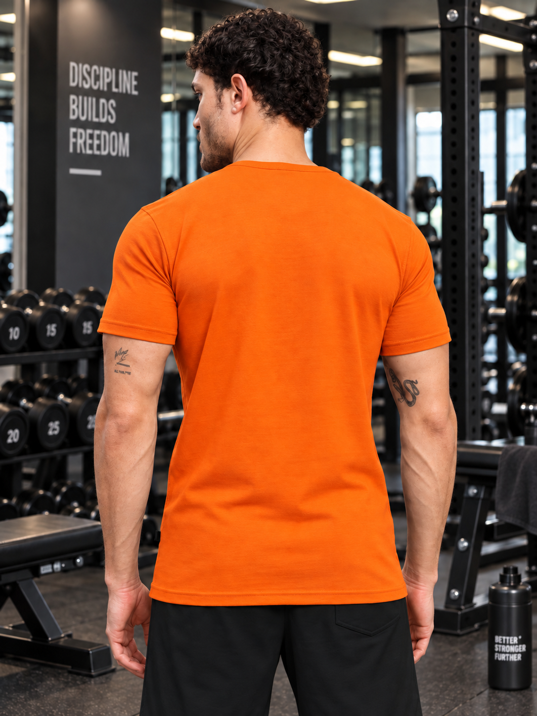 ATHLETIC HENLEY REGULAR FIT T-SHIRT ORANGE