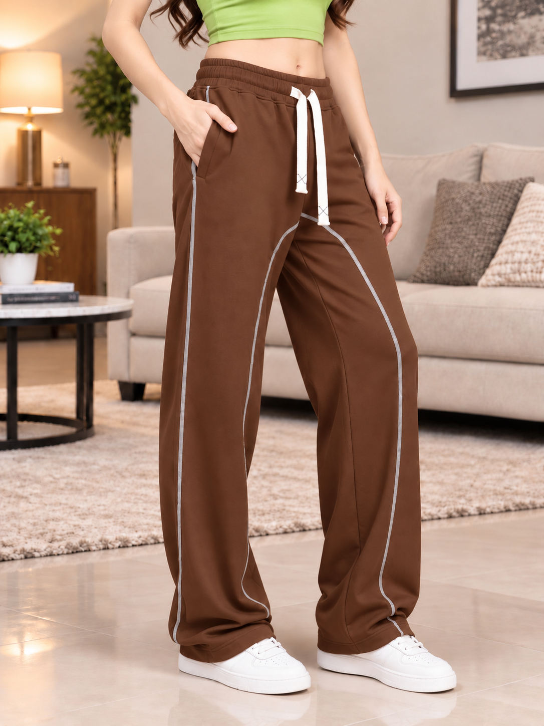 WOMEN BEAT MODE FIT JOGGERS BROWN