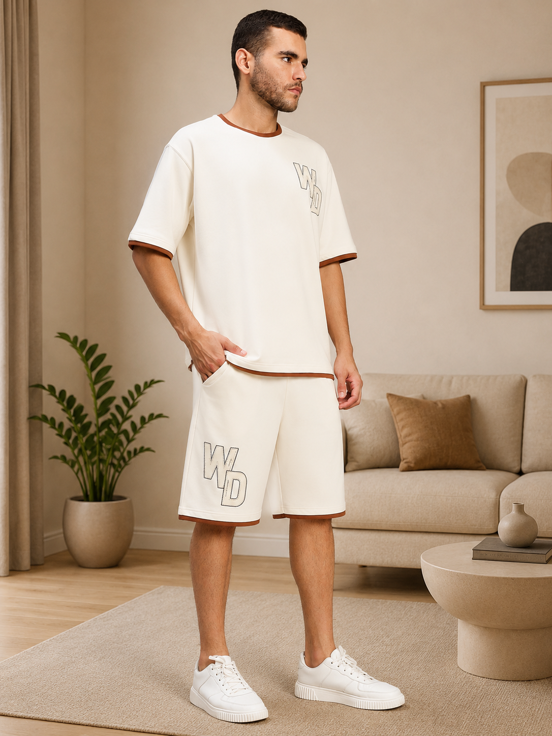 DOWNTOWN RELAXED FIT CO-ORD SET WHITE