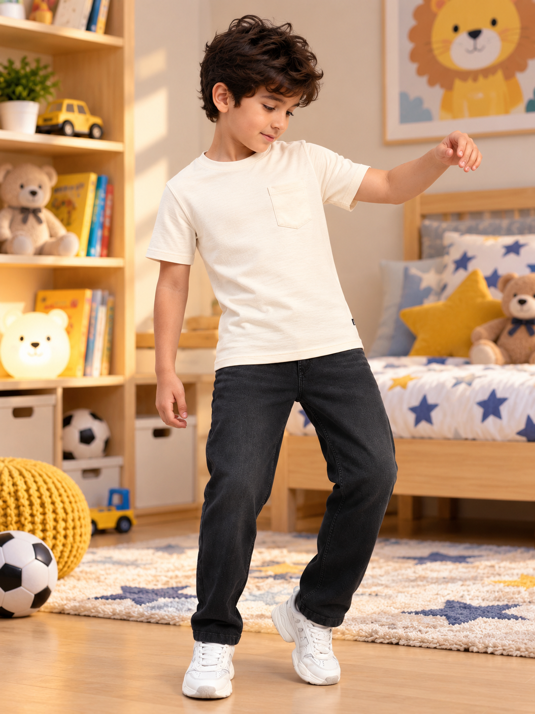 JOY REGULAR T-SHIRT FOR BOYS GIRLS BEIGE