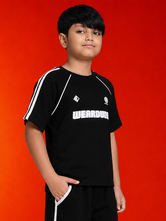 KIDS ROSTER T-SHIRT BOYS GIRLS BLACK WHITE