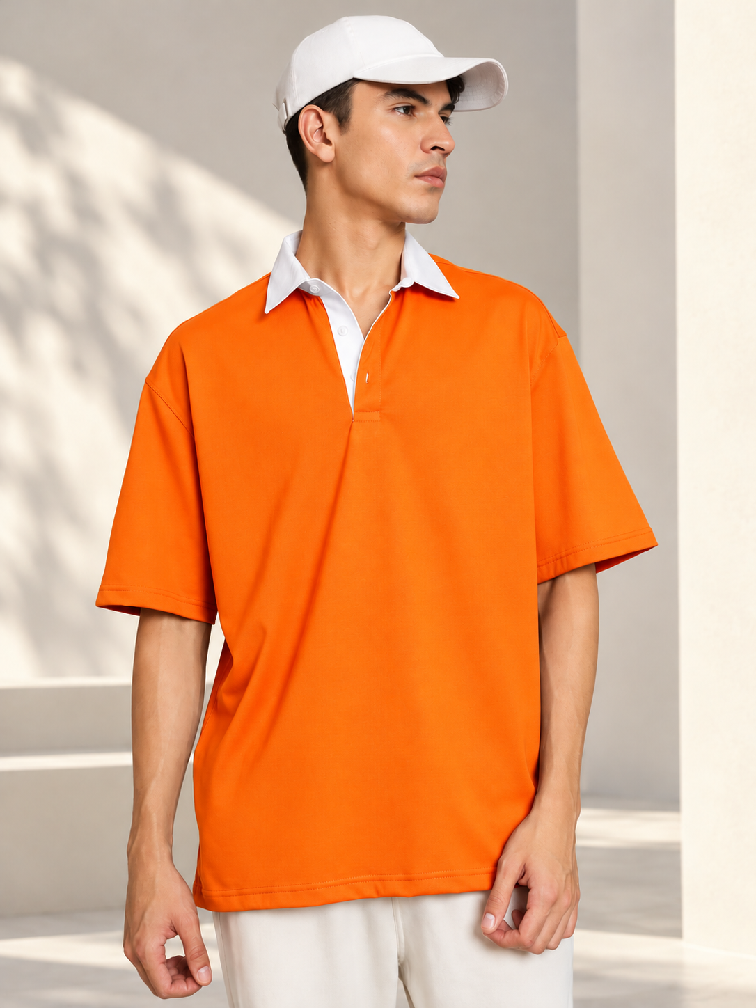 SAGOL POLO OVERSIZED POLO T-SHIRT ORANGE