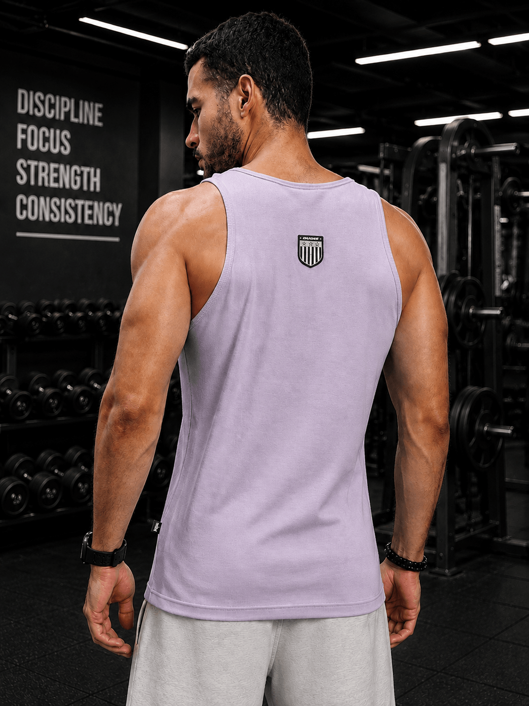 WEARDUDS Shop EASY WEAR VEST GYM T-SHIRT LAVENDER for a trendy sporty look perfect for workouts, gym sessions, casual outings, and everyday wear.