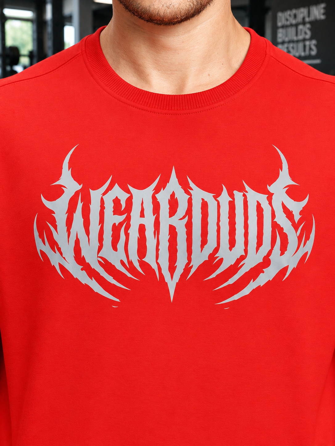 HEAVYWEIGHT OVERSIZED GRAPHIC GYM T-SHIRT RED