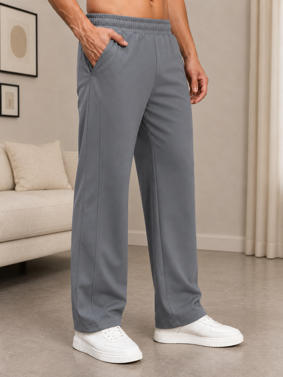 ATHLETIC DRESS TRACK TROUSERS GREY