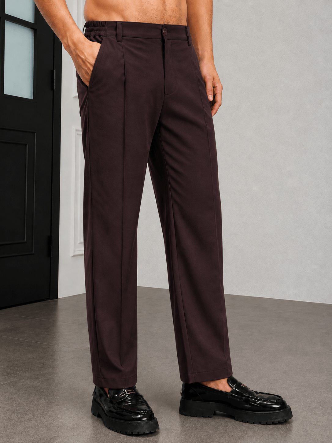 HIGH-FLEX TAILORED PANTS MAROON