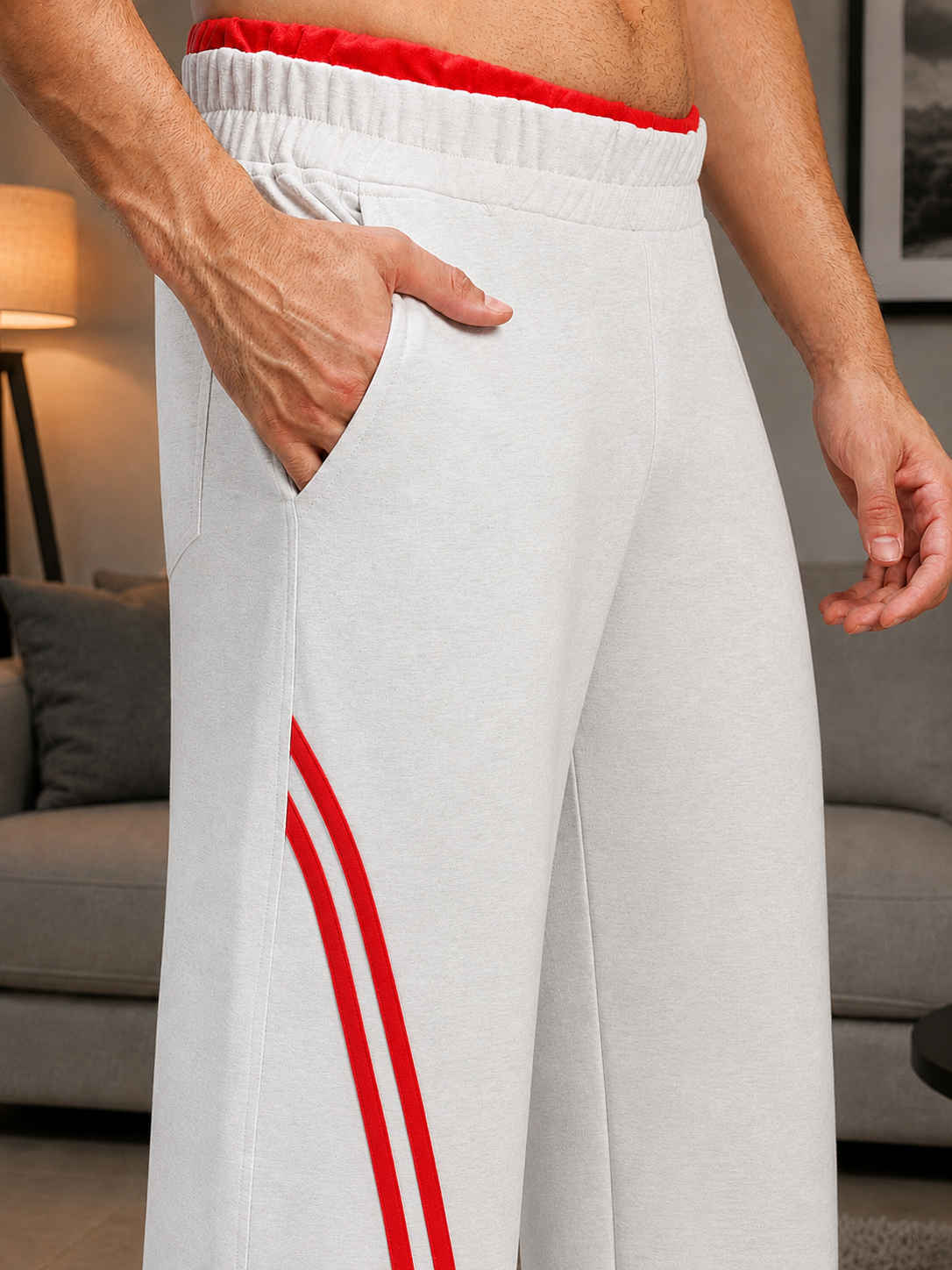 SNOW STREETWEAR BAGGY JOGGERS WHITE