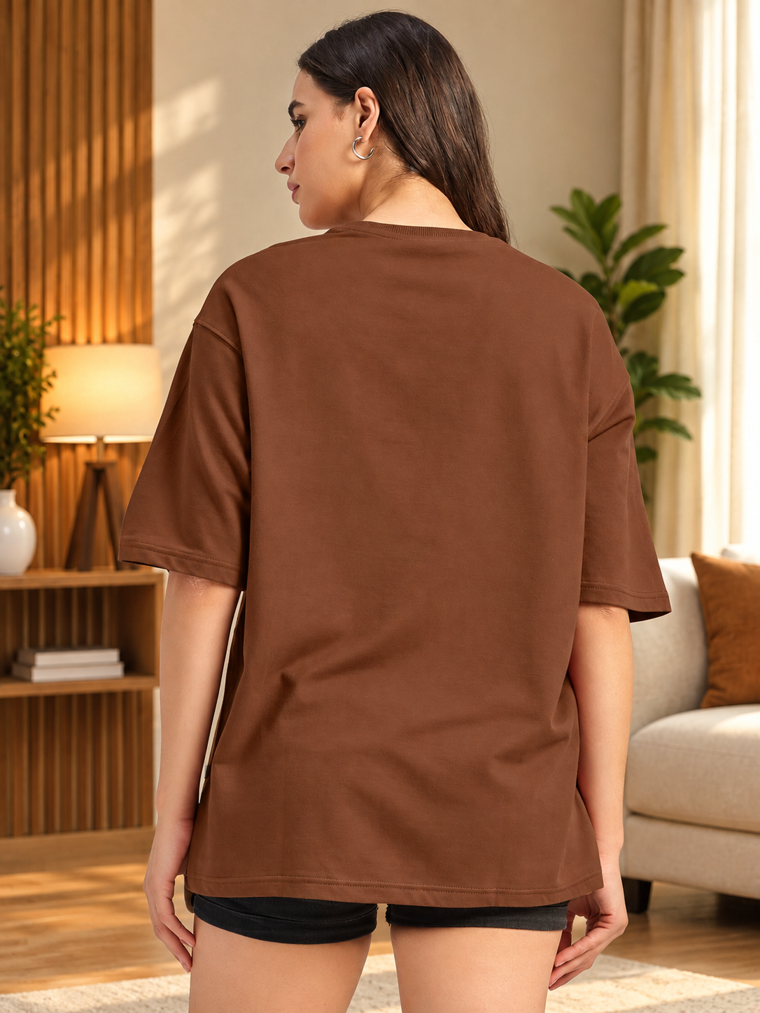 WOMEN ROYAL BLOOM FLORAL T-SHIRT BROWN