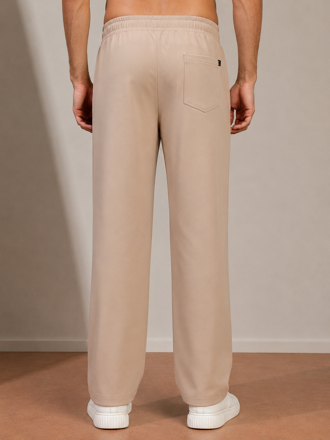 ATHLETIC DRESS TRACK TROUSERS BEIGE