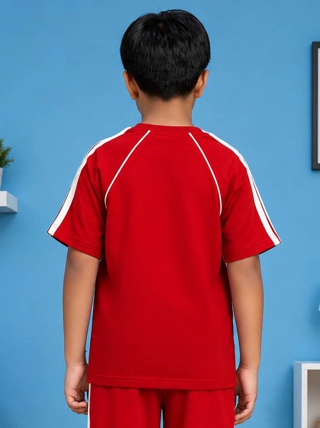 KIDS ROSTER T-SHIRT BOYS GIRLS RED WHITE