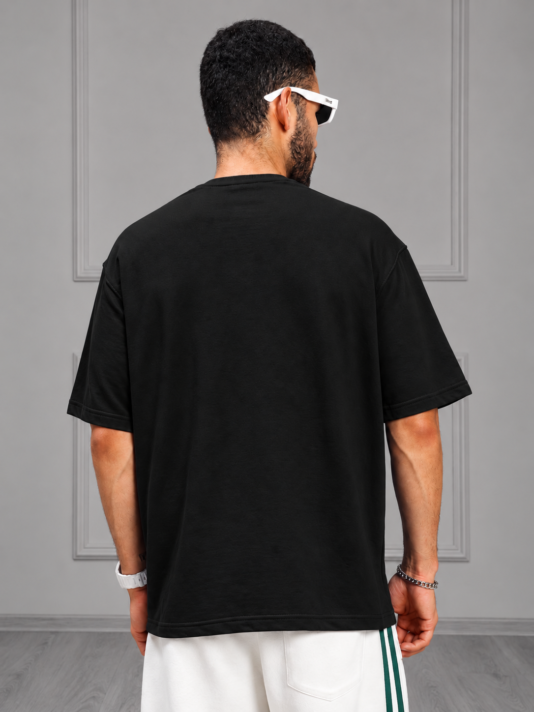 BOXY FIT PANELS OVERSIZED T-SHIRT BLACK