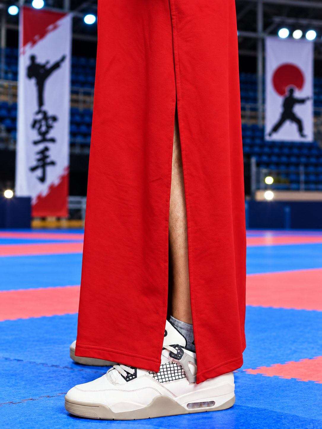 WIDE LEG FLOWY LOUNGE JOGGERS RED