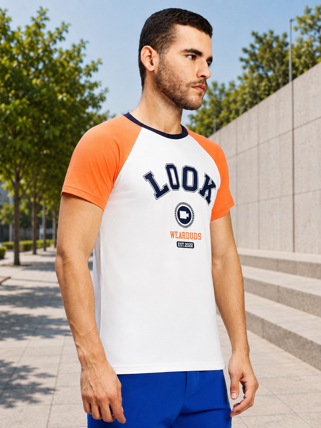 VINTAGE LOOK GRAPHIC CASUAL T-SHIRT WHITE