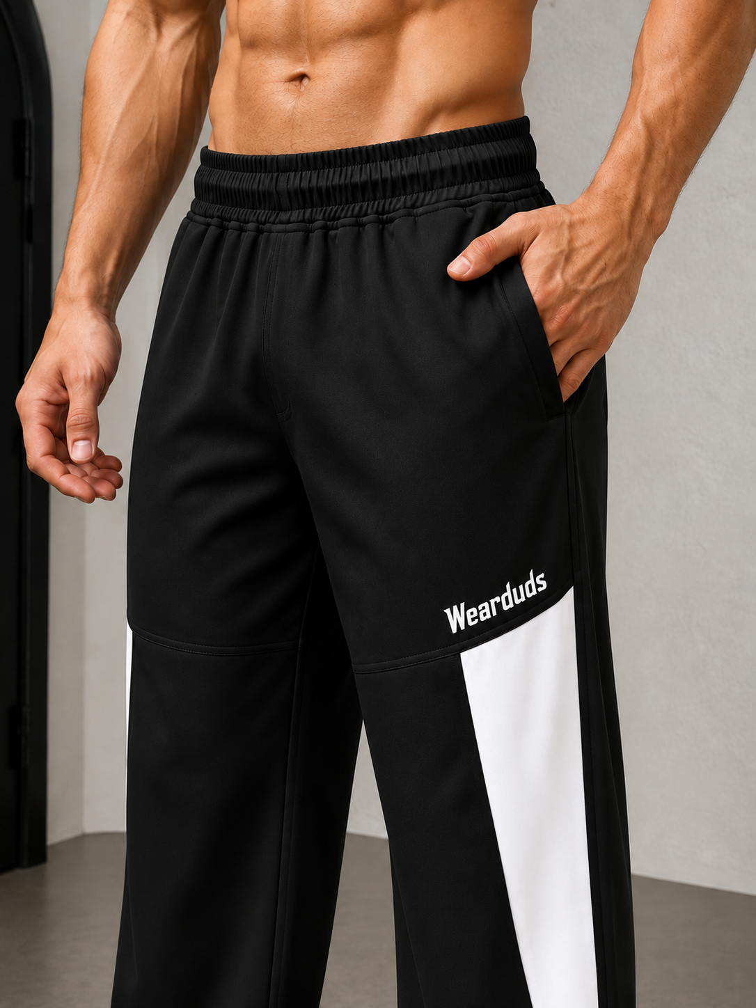 PULSE RELAXED-FIT JOGGERS BLACK WHITE