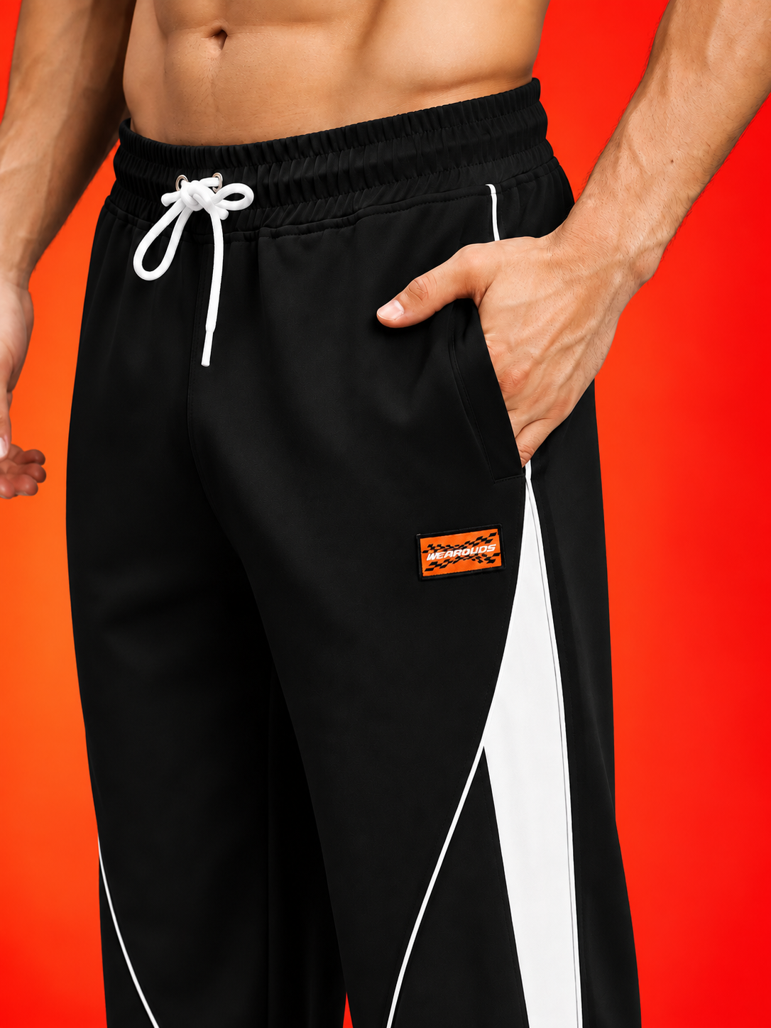 BOLD ELECTRIC RELAXED-FIT JOGGERS BLACK
