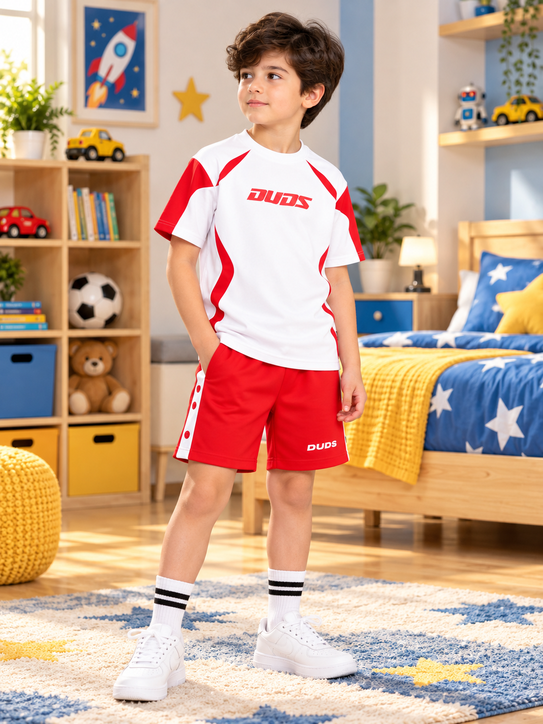 CANDOR OVER-SIZED T-SHIRT FOR BOYS GIRLS WHITE RED