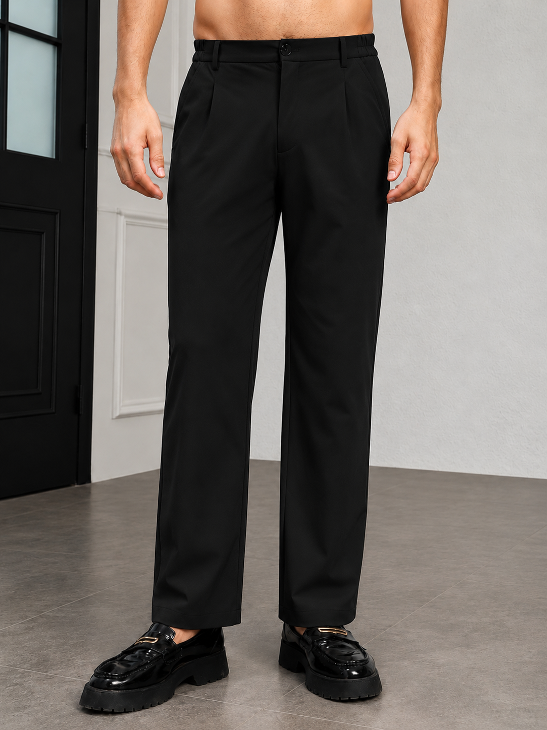 HIGH-FLEX TAILORED PANTS DARK BLACK