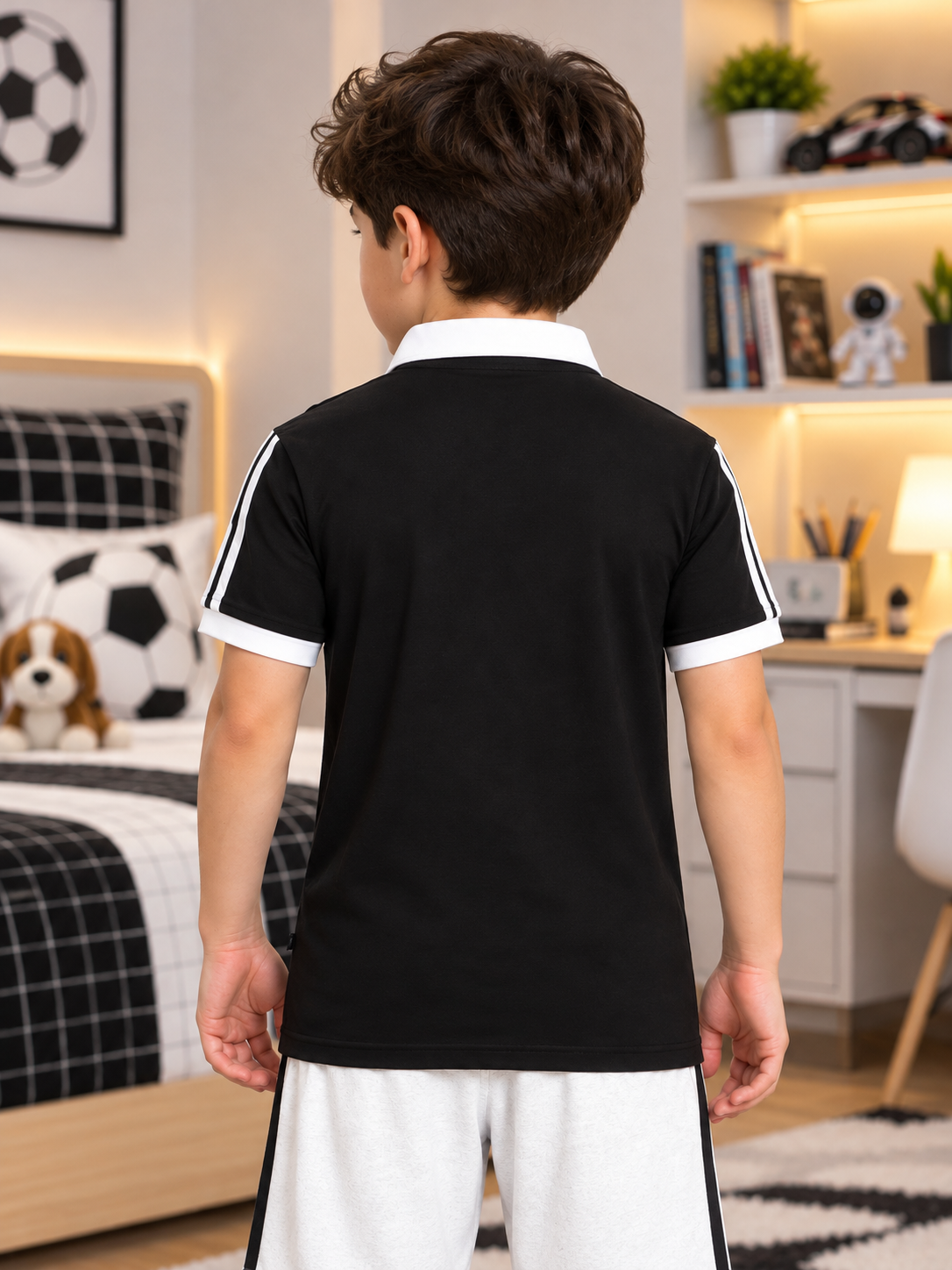 STAUNCH POLO REGULAR T-SHIRT FOR BOYS GIRLS BLACK