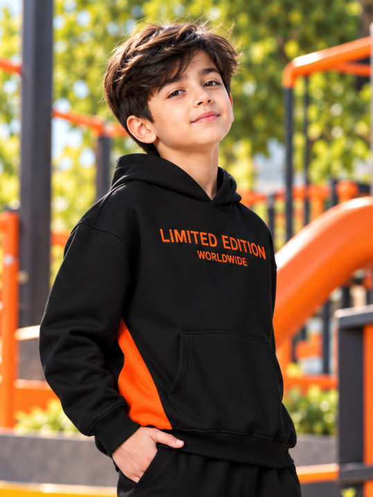 WORLDWIDE FLEECE HOODIE KIDS BLACK