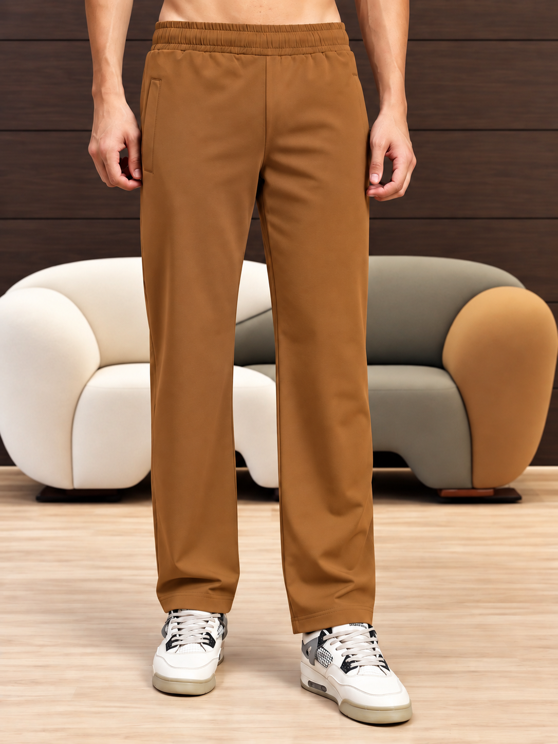 ESSENTIAL FLEX FIT CASUAL PANTS BROWN