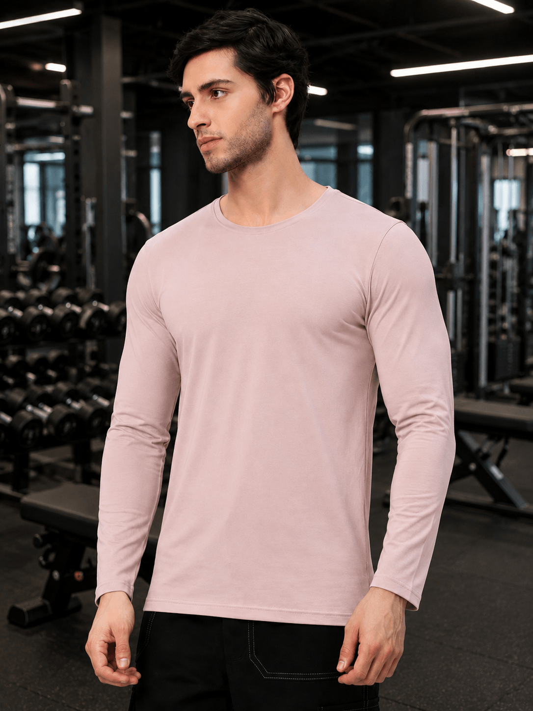 OMNI SLIM FIT COTTON SWEATSHIRT BABY PINK