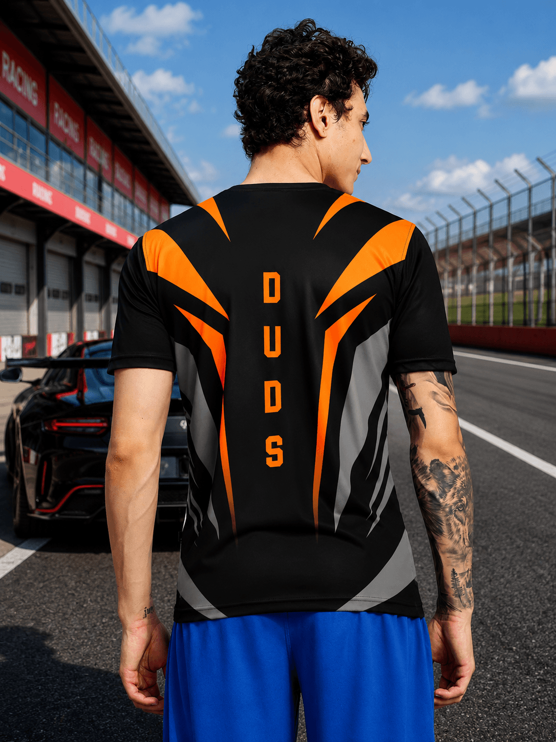NITRO SHIFT ATHLETIC T-SHIRT BLACK displayed on an athletic model showcasing its sleek design and performance features.