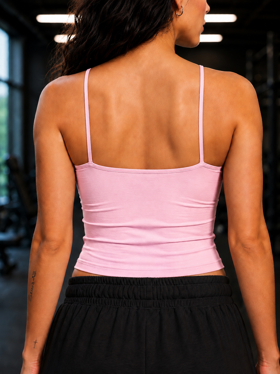 WOMEN SEAMLESS COTTON CROP-TOP PINK