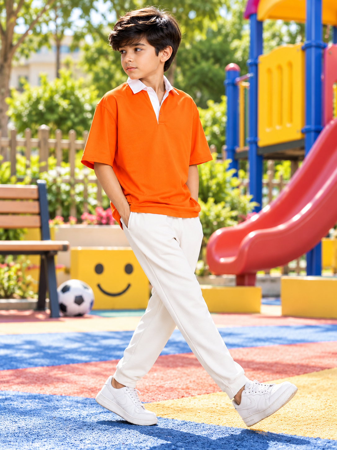 SAGOL POLO OVERSIZED T-SHIRT KIDS ORANGE