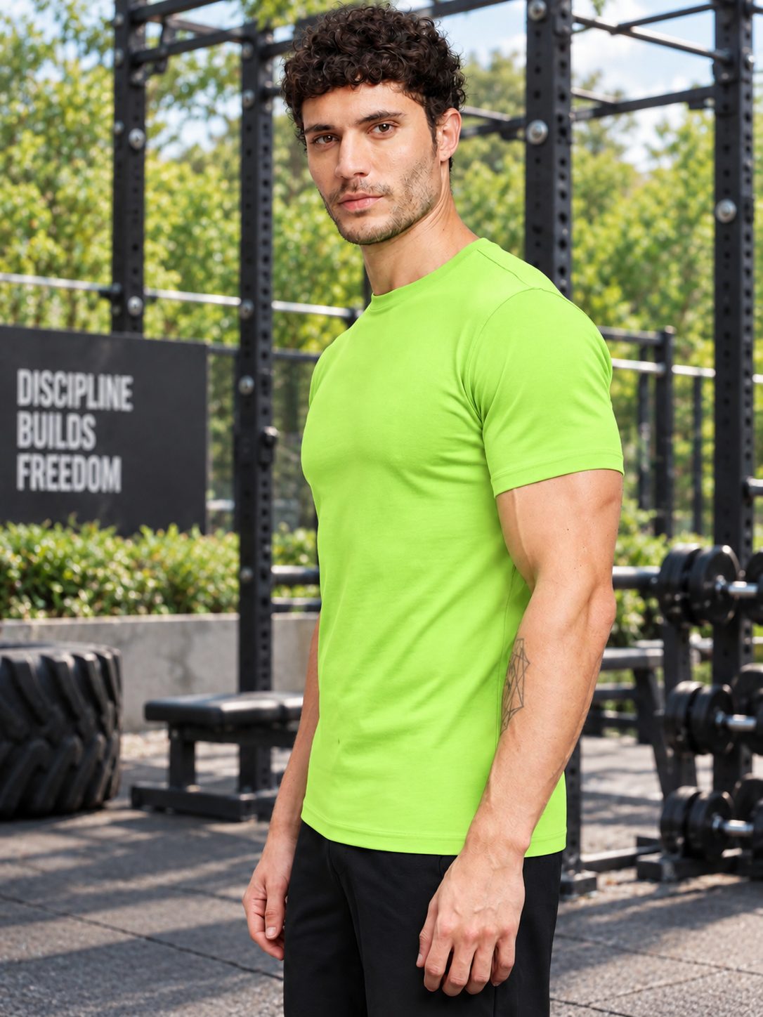 CLASSIC SLIM FIT T-SHIRT NEON GREEN