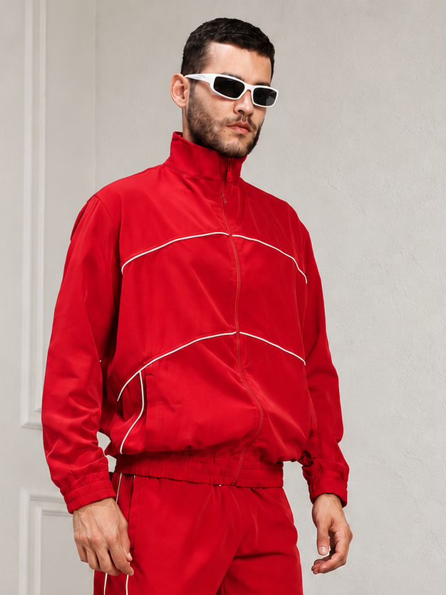 RAIDER POLYESTER FULL ZIPPER JACKET RED