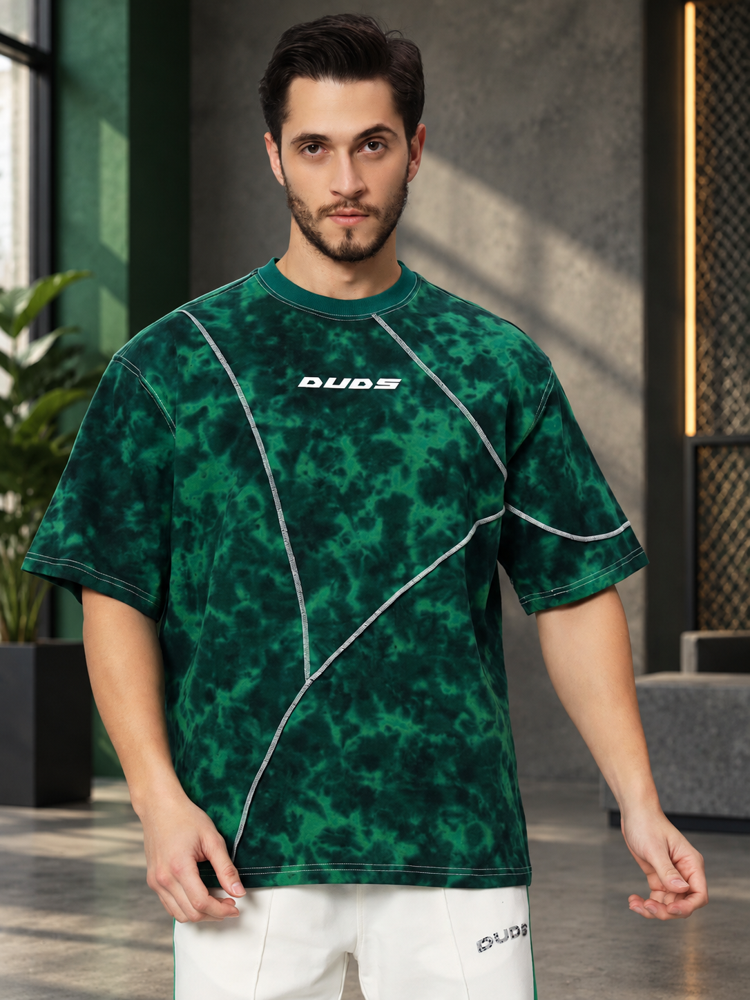 ICONIC TIE-DYE OVER-SIZED T-SHIRT GREEN