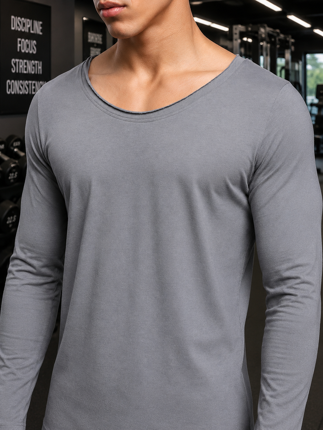 JOEL SLIM FIT COTTON SWEATSHIRT GREY