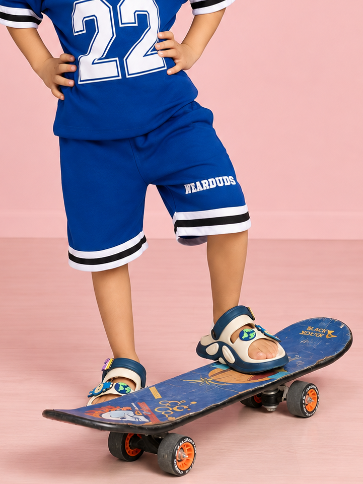 KING 22 VARSITY COOL SHORTS FOR BOYS GIRLS BLUE