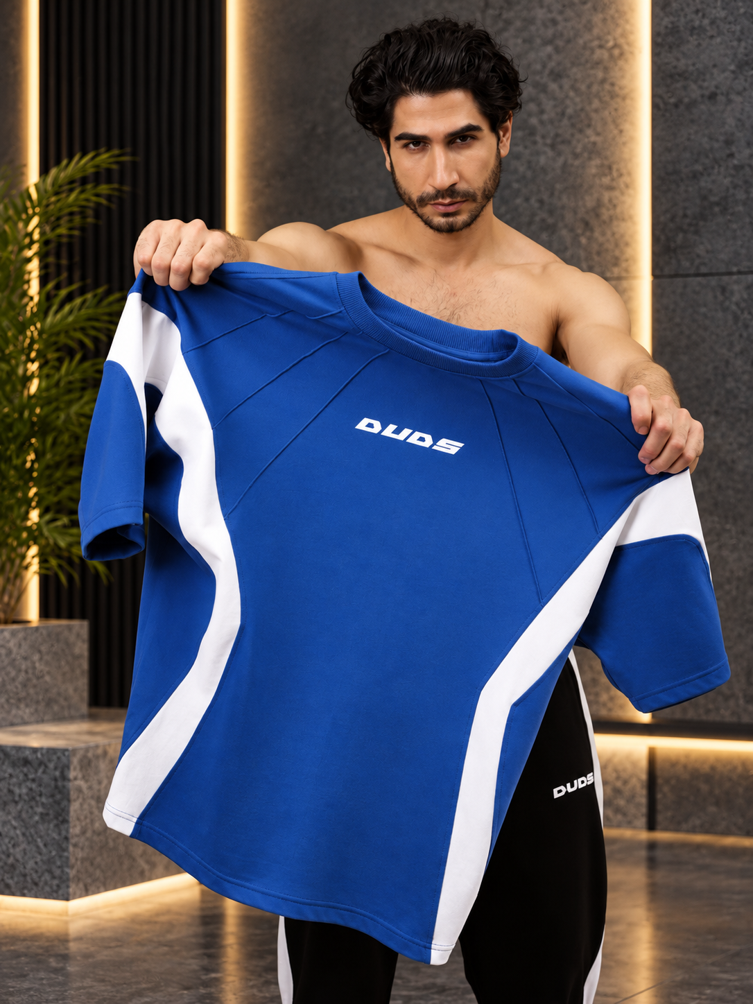 WILD FORCE OVER-SIZED T-SHIRT ROYAL BLUE WHITE