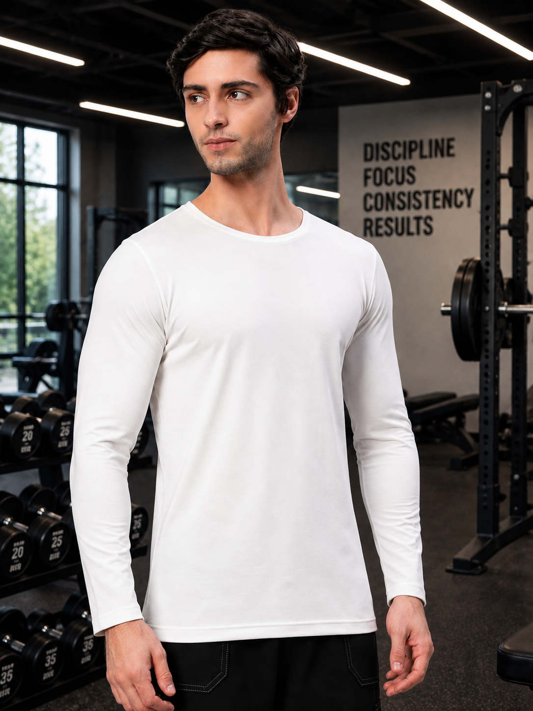 OMNI SLIM FIT SWEATSHIRT WHITE