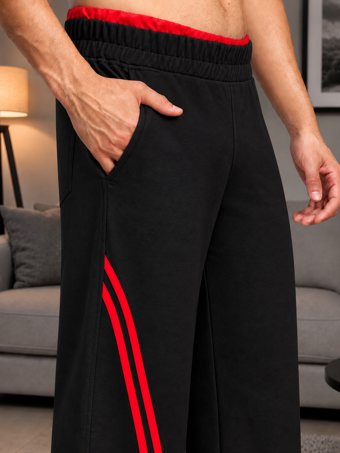 SNOW STREETWEAR BAGGY JOGGERS BLACK