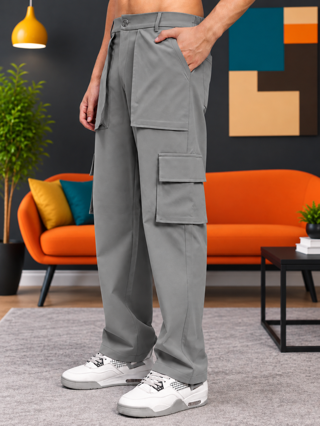 URBAN STREETWEAR OVERSIZED CARGO GREY