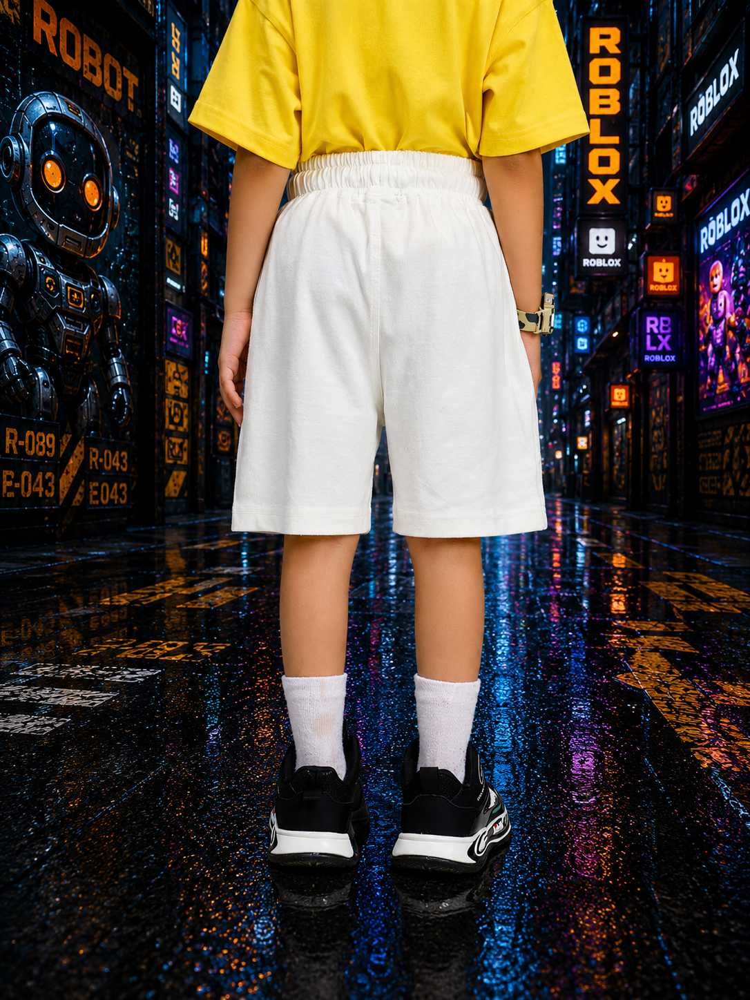 ROBLOX RUSH COOL SHORTS FOR BOYS GIRLS LIGHT WHITE